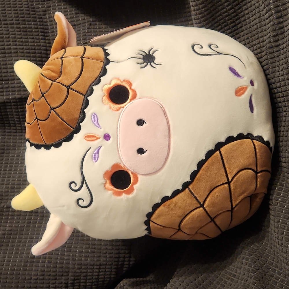 NWT Squishmallows 12" "Ronnie" Day of the Dead (DOTD) Halloween Cow Plush 🇺🇸